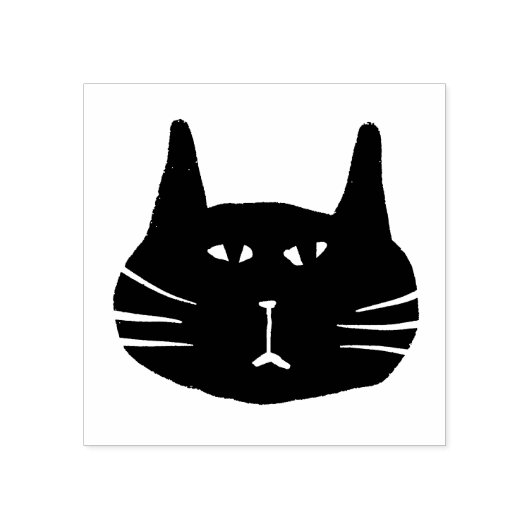 Grumpy black cat stamp rubberstempel (Afrduk)