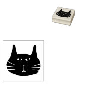 Grumpy black cat stamp rubberstempel (Gestempeld)