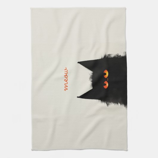 Grumpy Black Cat Theedoek (Verticaal)