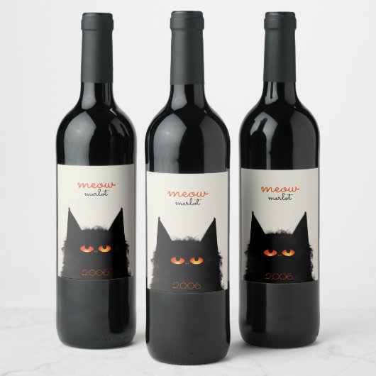 Grumpy Black Cat Wijn Etiket (Flessen)