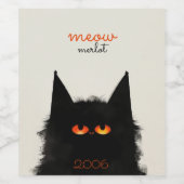 Grumpy Black Cat Wijn Etiket (Enkel label)