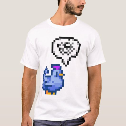 Grumpy Blue Chicken Stardew Valley T-shirt (Voorkant)