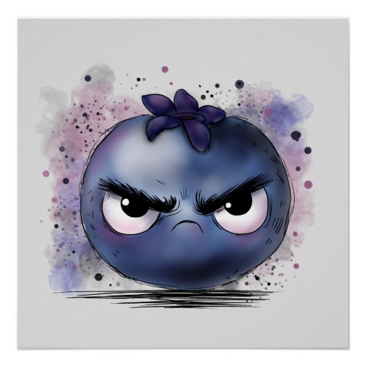 Grumpy Blueberry Perfect Poster (Voorkant)