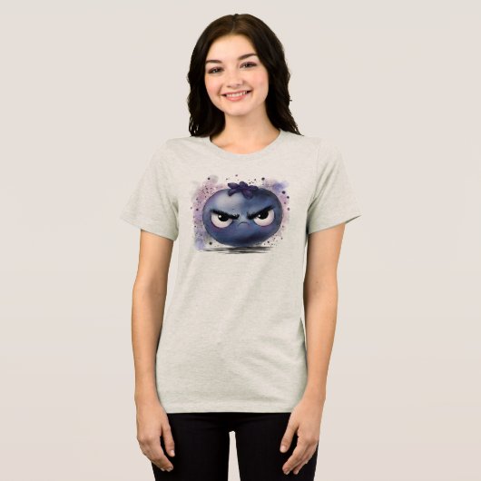 Grumpy Blueberry Tri-Blend Shirt (Voorkant volledig)