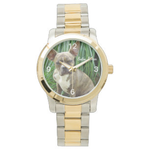 Grumpy Boston Terrier Dog Watch Horloge