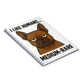 Grumpy Bulldog. asociale dieren Notitieboek (Rechterzijde)