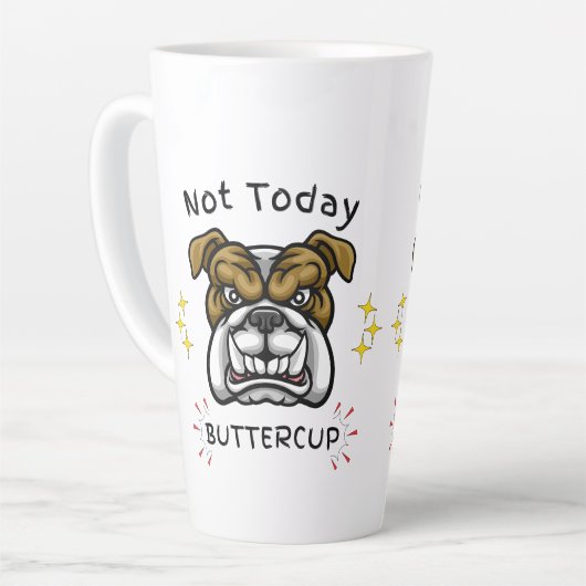 Grumpy Bulldog Cup, Dog Lover Gift Idea, Pet Humor Latte Mok (Linkerhoek)