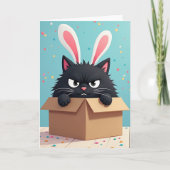 Grumpy Bunny Cat Birthday Card Kaart (Voorkant)