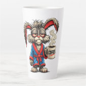 Grumpy Bunny Coffee Funny T-Shirt Latte Mok (Voorkant)