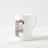 Grumpy Bunny Coffee Funny T-Shirt Porselein Kop (Voorkant rechts)