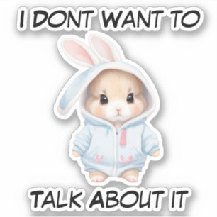Grumpy Bunny Mood: Ik wil er niet over praten Sticker