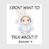 Grumpy Bunny Mood: Ik wil er niet over praten Sticker (Vel)