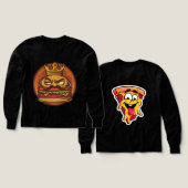 Grumpy Burger Kroon Grafisch Zwart T-shirt (Voorkant /achterkant)
