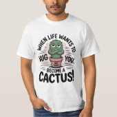 Grumpy Cactus - Grappig "Niet Vandaag" Quote Carto T-shirt (Voorkant)