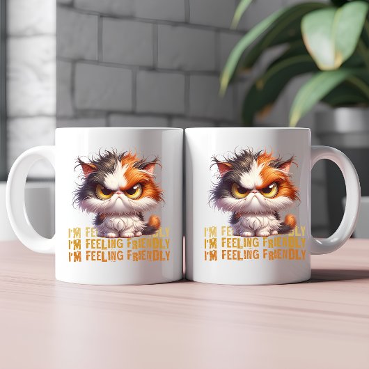 Grumpy Calico Cat en grappig citaat Koffiemok