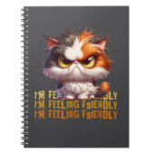 Grumpy Calico Cat en grappig citaat Notitieboek (Voorkant)