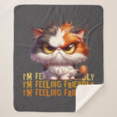 Grumpy Calico Cat en grappig citaat Sherpa Deken (Voorkant)