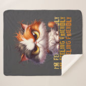 Grumpy Calico Cat en grappig citaat Sherpa Deken (Voorkant (horizontaal))