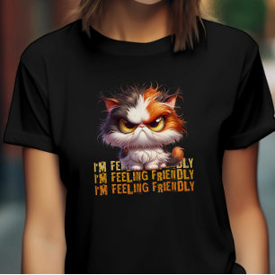 Grumpy Calico Cat en grappig citaat T-shirt