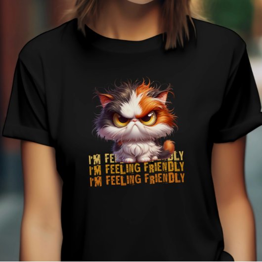 Grumpy Calico Cat en grappig citaat T-shirt