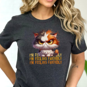 Grumpy Calico Cat en grappig citaat Tri-Blend Shirt