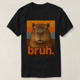 Grumpy Capybara “bruh” Meme – Funny Retro Animal  T-shirt