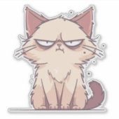 Grumpy Cat Anime Chibi Meme Sticker (Voorkant)