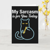 Grumpy Cat Attitude – Quietly Judging Funny Cat Kaart (Gele Bloem)