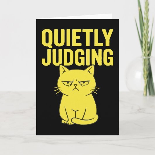 Grumpy Cat Attitude – Quietly Judging Funny Cat Kaart (Voorkant)