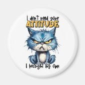 Grumpy Cat Attitute Grappig Dier Sarcastisch Gezeg Magneet (Voorkant)