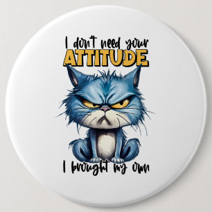 Grumpy Cat Attitute Grappig Dier Sarcastisch Gezeg Ronde Button 6,0 Cm
