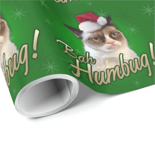 Grumpy Cat Bah Humbug Wrapping Paper Cadeaupapier (Rol Hoek)
