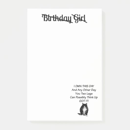 Grumpy Cat Birthday Girl Post-it-Notes Post-it® Notes (Voorkant)