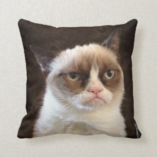 Grumpy Cat Brown Pillow Kussen