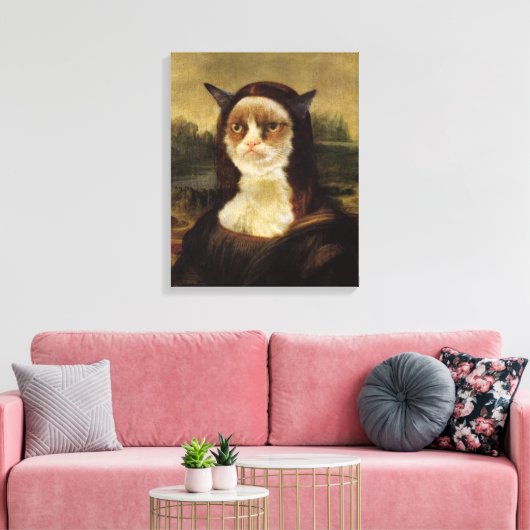 Grumpy Cat Canvas Afdruk (Insitu (Woonkamer))