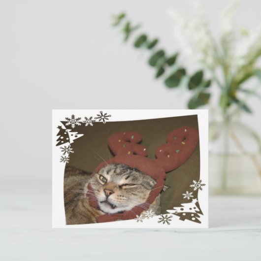 Grumpy Cat Christmas Briefkaart (Staand voorkant)