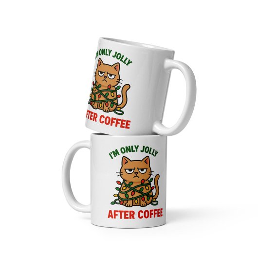 Grumpy Cat Christmas Mok | Jolly After Coffee