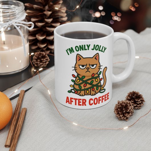 Grumpy Cat Christmas Mok | Jolly After Coffee
