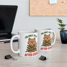 Grumpy Cat Christmas Mok | Jolly After Coffee