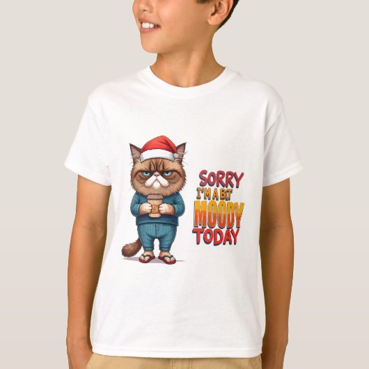 Grumpy Cat Christmas Mood T-shirt (Voorkant)