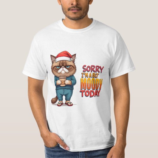 Grumpy Cat Christmas Mood T-shirt (Voorkant)