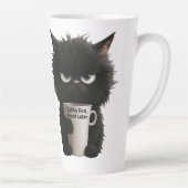 Grumpy Cat Coffee Mood T-Shirt Funny Black Fluffy Latte Mok (Rechts)