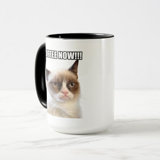 Grumpy Cat™ COFFEE NU!!! Mok (Voorkant links)