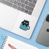 Grumpy Cat Coffee Sticker (Laptop met iPhone)