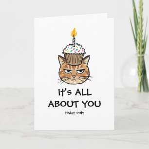 Grumpy Cat Cupcake "Het draait allemaal om jou" Gr Kaart