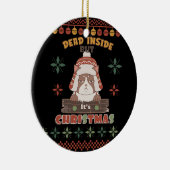 Grumpy Cat Dead Inside | Oogkerst Keramisch Ornament (Rechts)