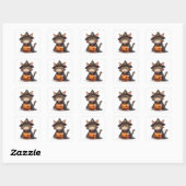 Grumpy Cat En Jack O Lantern Vriend Halloween 🎃 Vierkante Sticker (Vel)