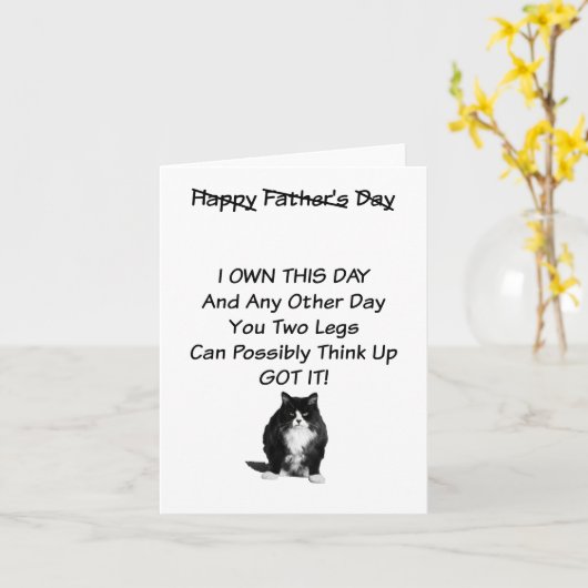 Grumpy Cat Fathers Day Kaart (Gele Bloem)