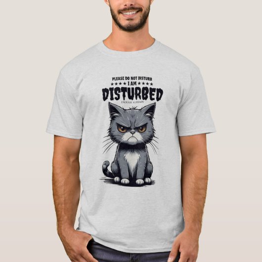 Grumpy Cat Funny Do Not Disturb Humor Shirt (Voorkant)