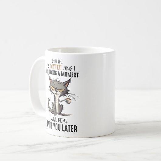 Grumpy Cat Funny Gezegde Koffiemok (Voorkant links)